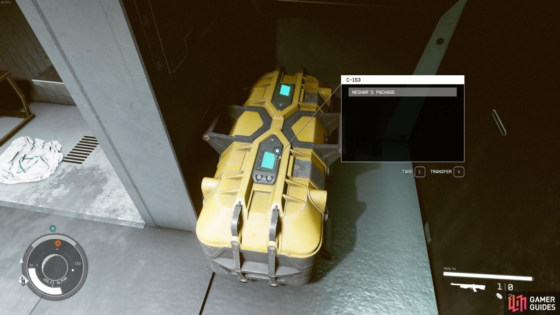 Grab Neshar’s package from his sleepcrate.