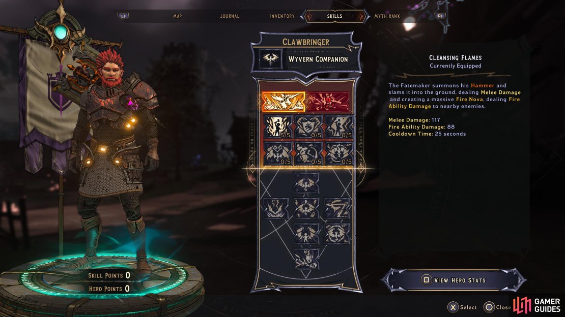 Overview of Clawbringers Skills. 