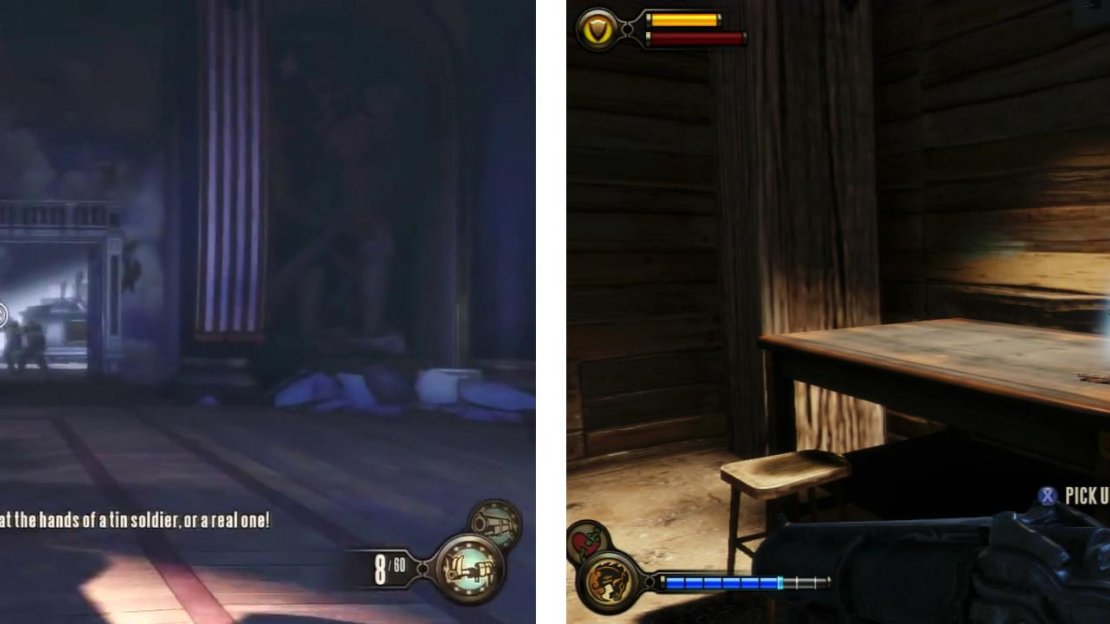 After the ambush, enter the room the enemies emerged from (left) to find a Infusion Upgrade inside (right).