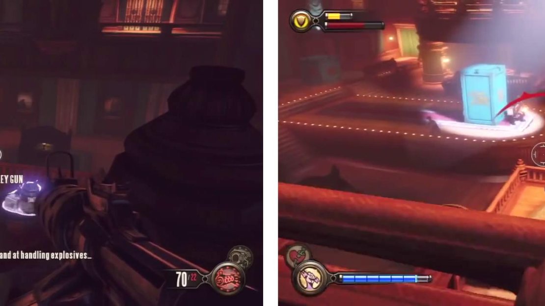 You’ll have to defend yourself against three waves of enemies in the large room.