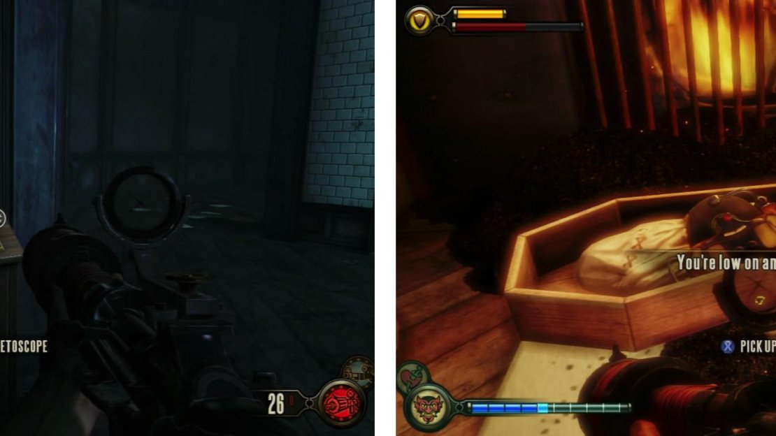 Kinetoscope 1 (left) is in a dead end left of the first Boy of Silence. In the ‘Where we Weep’ room, you’ll find a Voxophone (right).