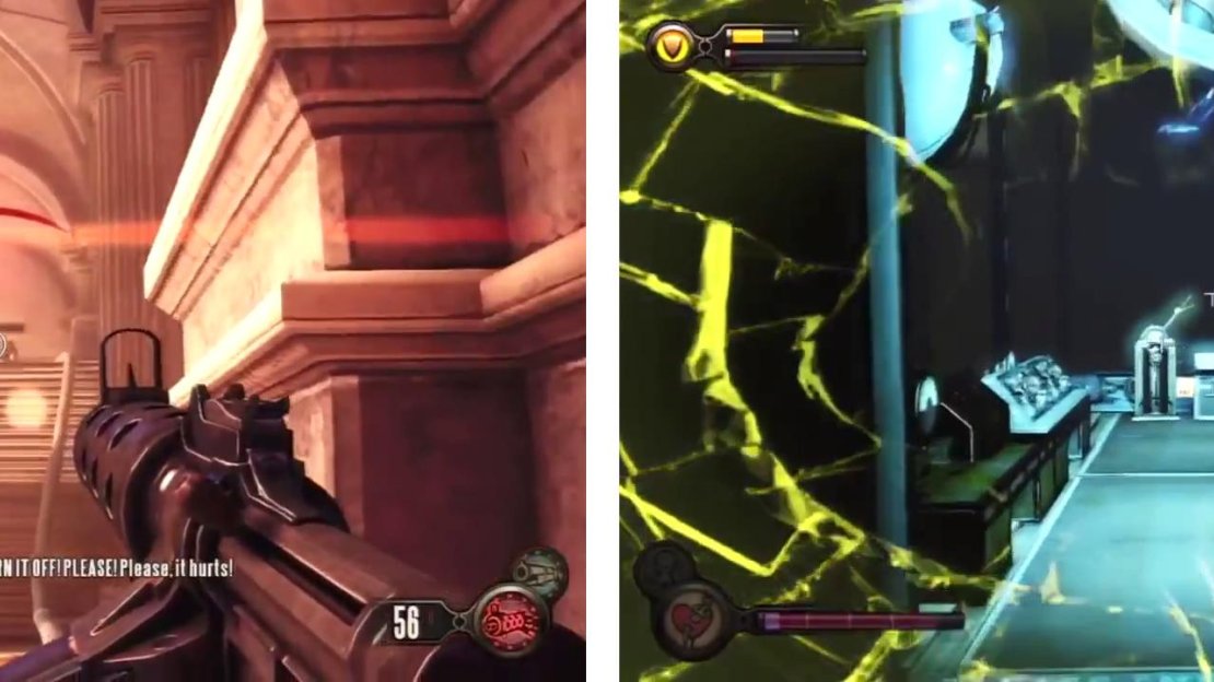 Work your way up either hallway (left) and find the pair of open doors at the top - pull the switches within both doors (right).