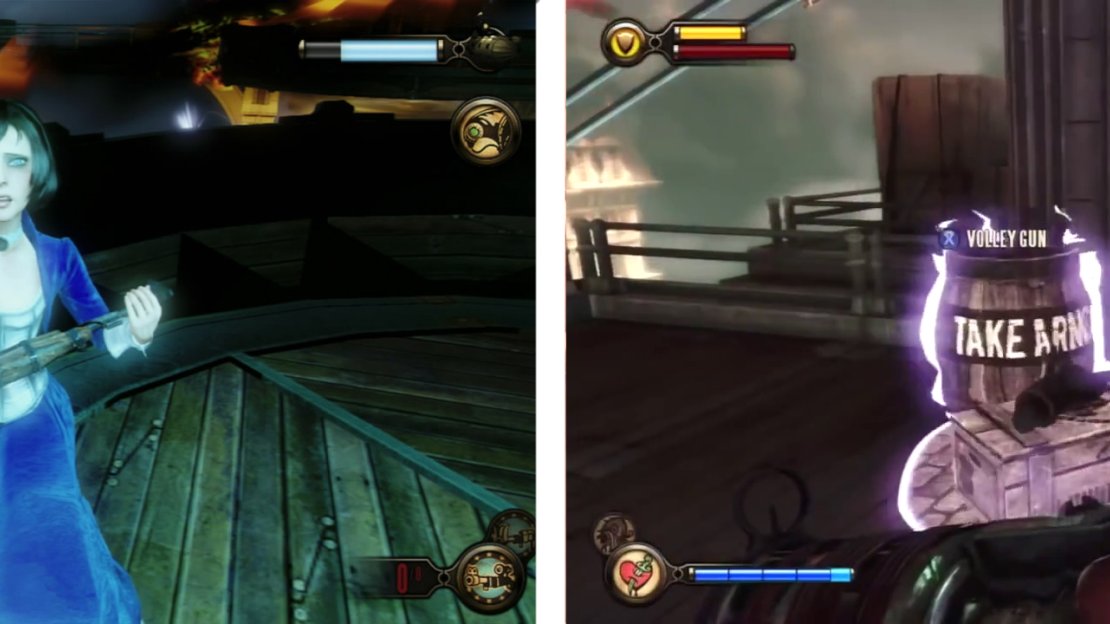 Elizabeth will forage items for you (left). She can also open those handy tears (right).