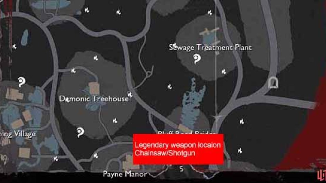 The legendary weapons are located at Payne Manor.