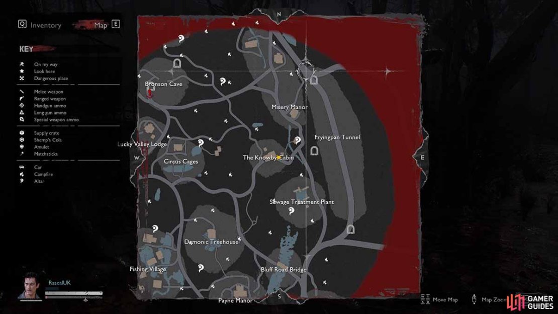 The mission map highlights where you need to get to.