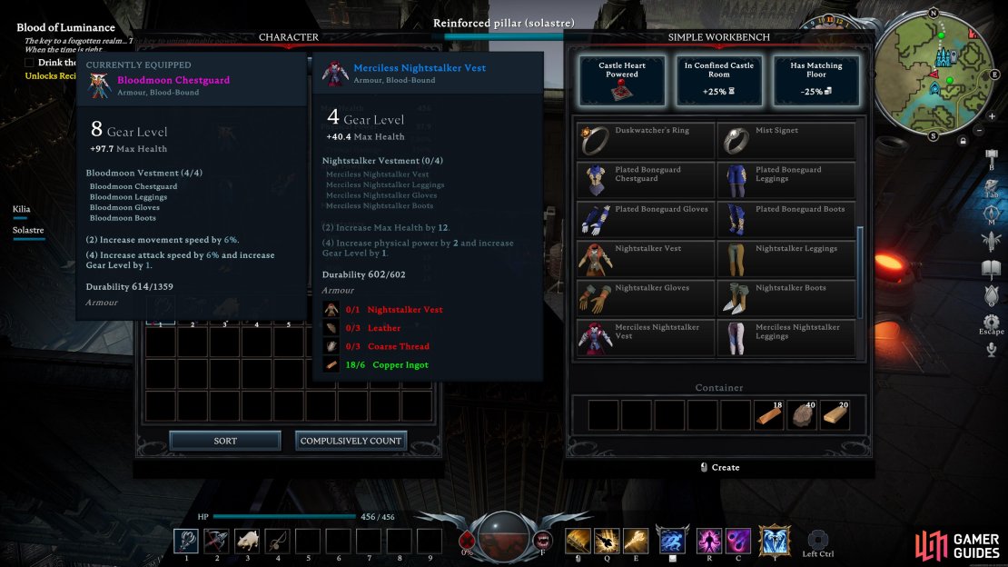Armor Sets in V Rising will grant you special bonuses.