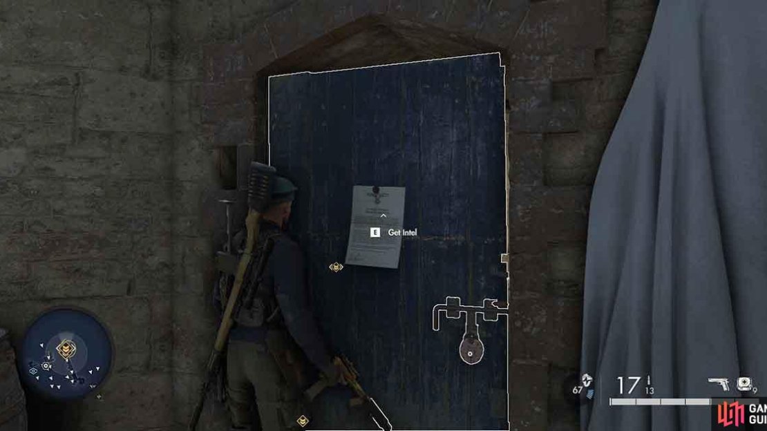 You’ll find the document pinned to the blue door in the attic.
