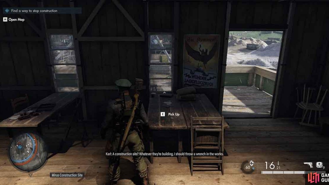 You’ll find the item on this table inside the building.