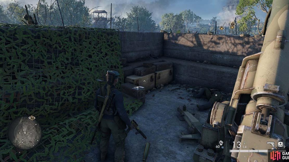 The letter can be found on a storage box within the trench.