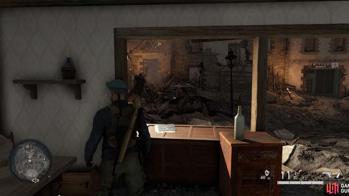 You’ll find the document on this table within the house, visible from the road outside.