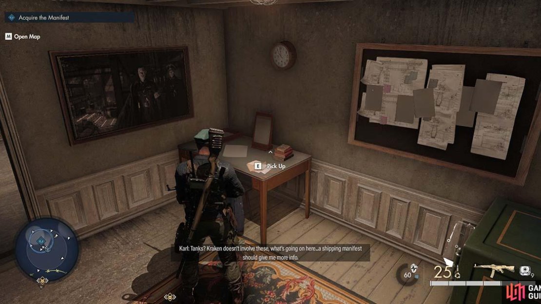 You’ll find the letter on a table opposite the chest.