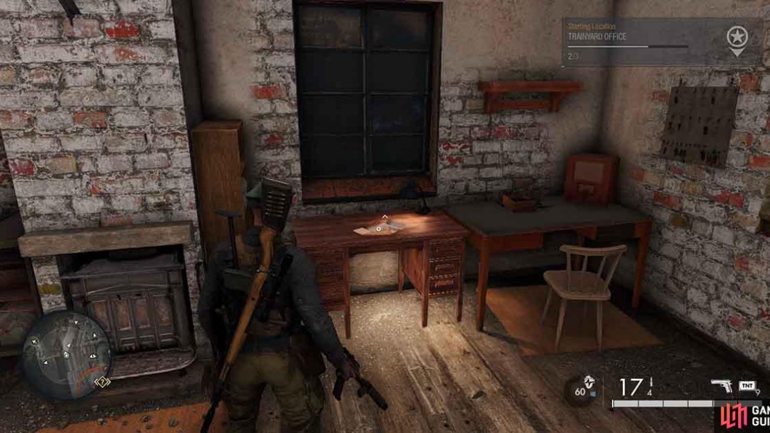 The letter can be found on a table inside the office.