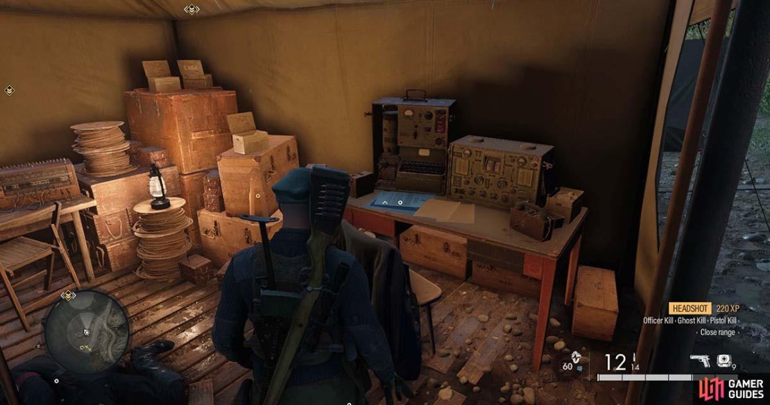 The tent in the western part of the map is the first place where you&rsquo;re likely to find this document.