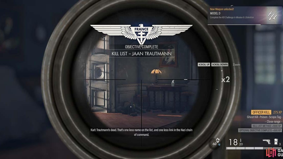 Job done. Major Jaan Trautmann can be crossed off your Kill List.