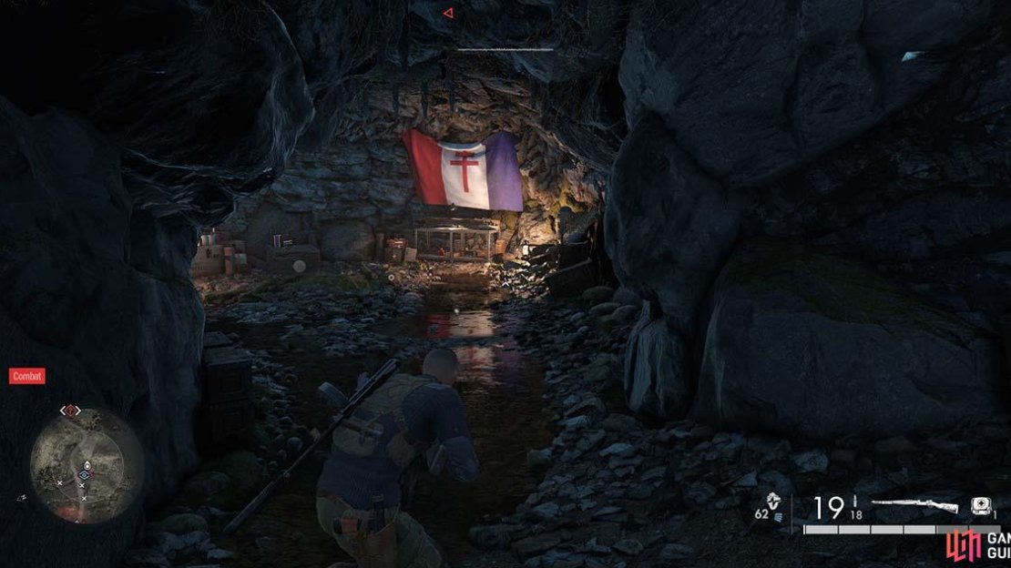 Once into the cave you will find the Resistance’s Pistol Workbench.