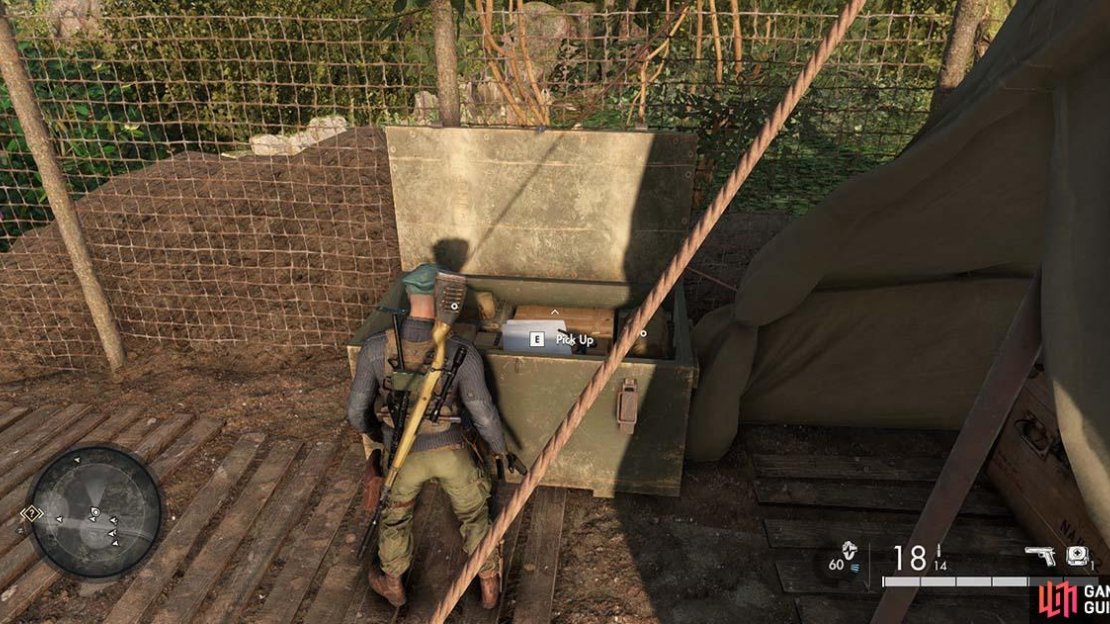 The first set of orders can be found in a container on the main road leading up to the mansion from the south.