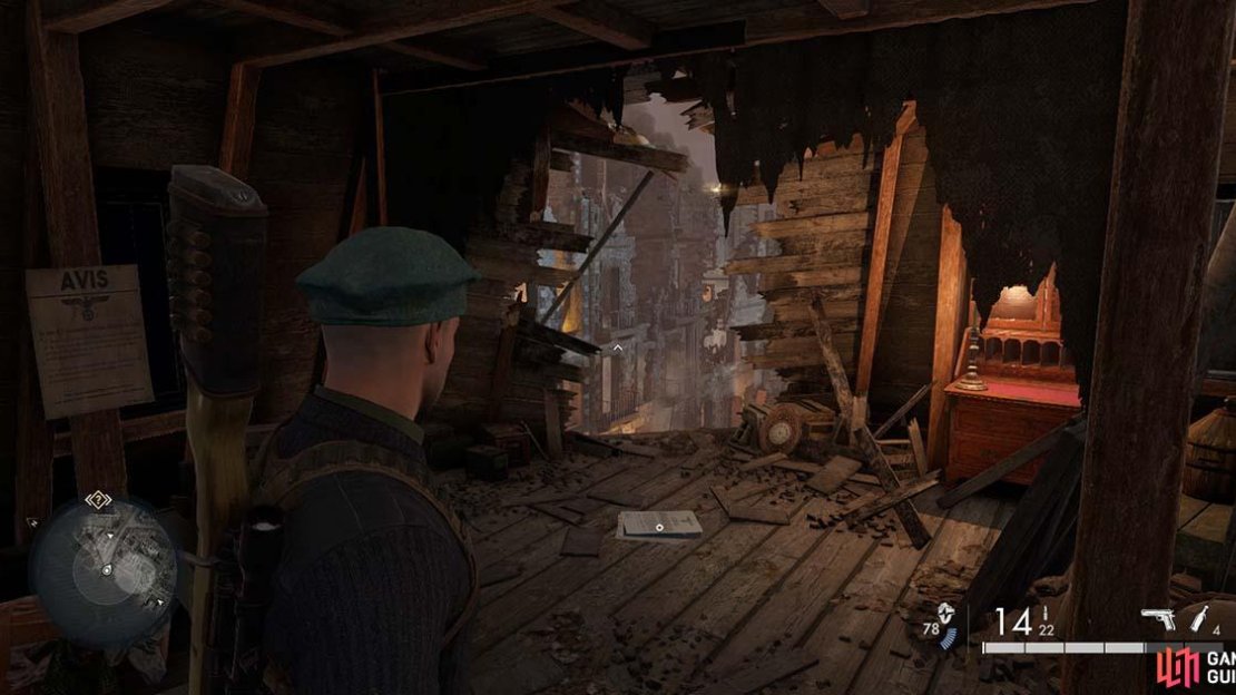 you should see the document on the floor of the attic as soon as you enter.