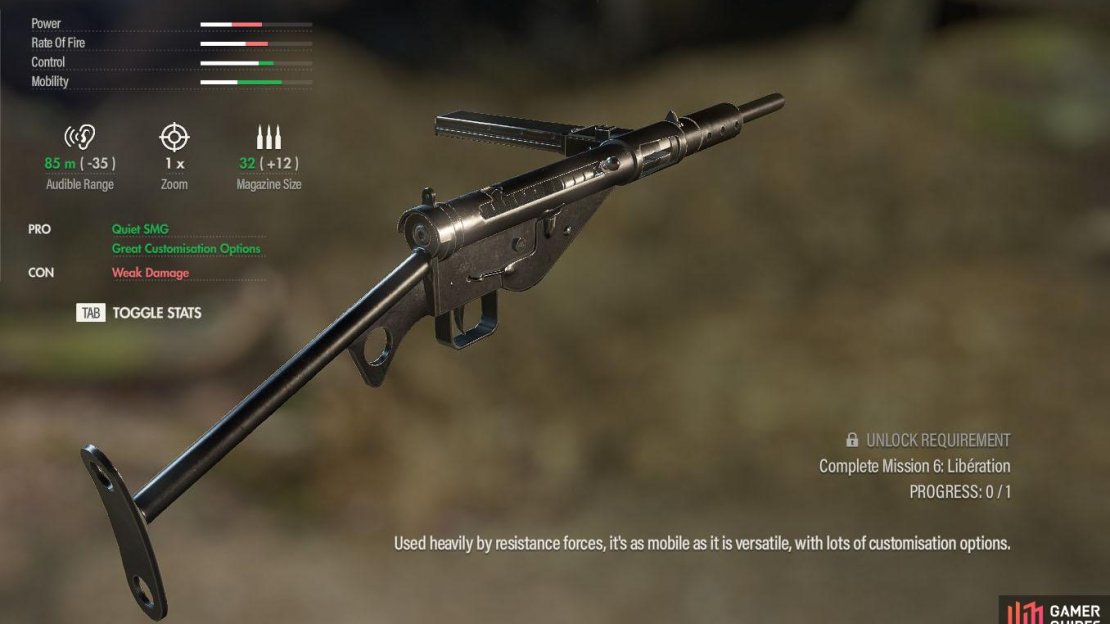 The Stengun MK2 is the favourite weapon of the French Resistance.