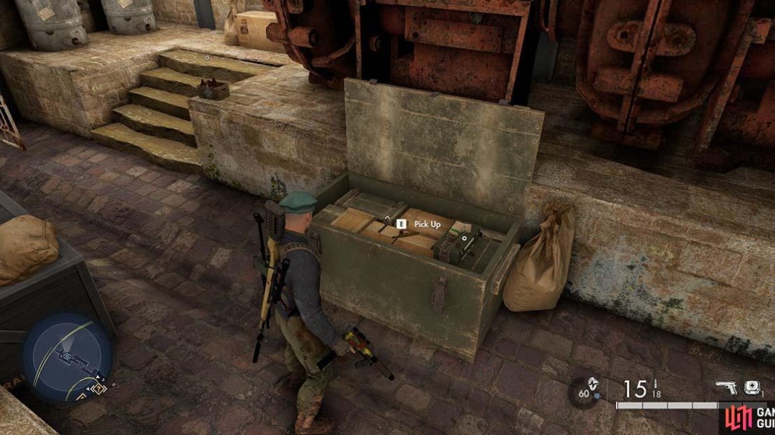 The item can be found in this storage container in the Sewer Pump Room.
