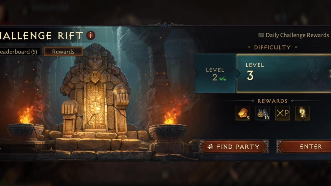Complete higher Rift Level Challenge Rifts to gain better rewards and increase your standing in the community rankings.