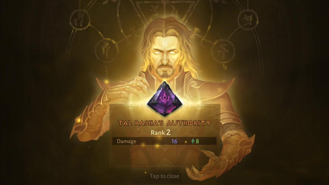 You can upgrade Tal Rasha’s Authority to improve the benefits it yields.