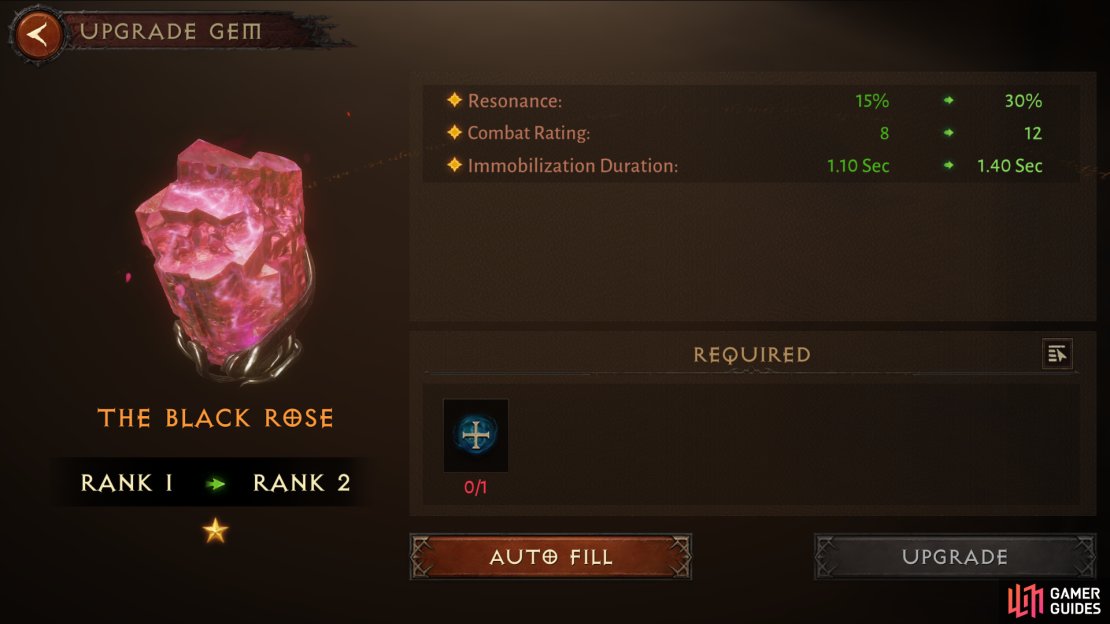 Upgrading Legendary Gems will improve that gem’s stats, but you’ll need Gem Power and spare gems to do so.