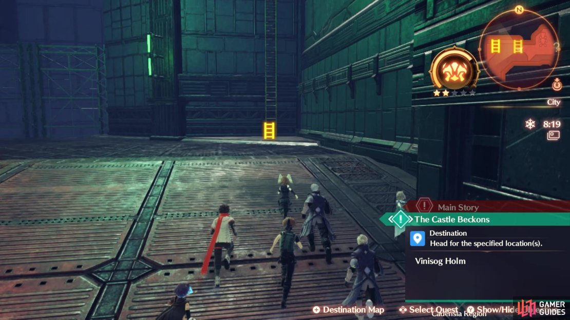 Climb the ladders in this corner to reach the ? that starts this quest