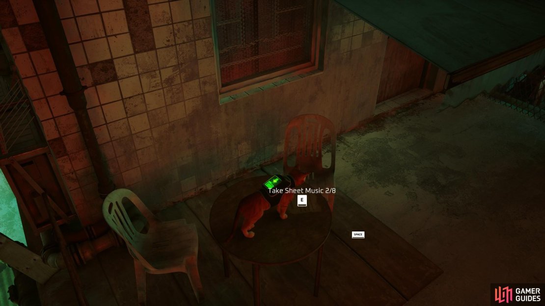 Check the balcony table for the second sheet of music.