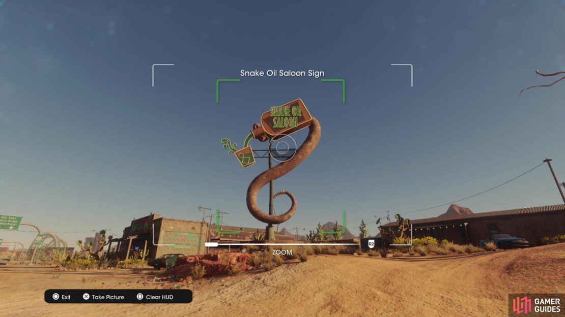 The Snake Oil Saloon’s sign can be found near the outskirts of Santo Ileso, along the southwestern end of the area.