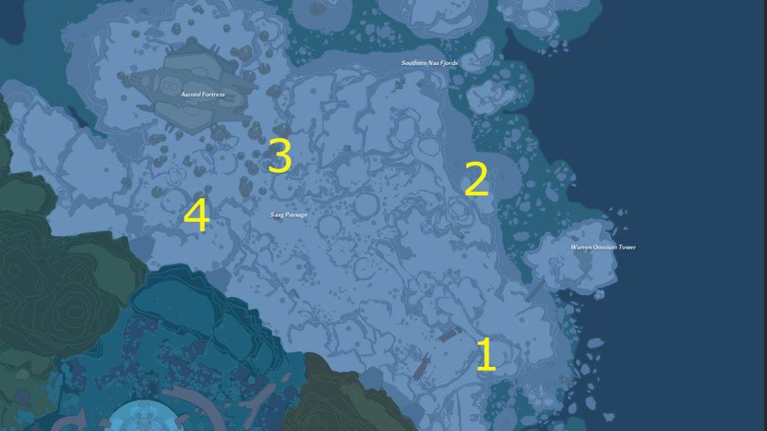 Here are the four locations and where you can expect them on the map.
