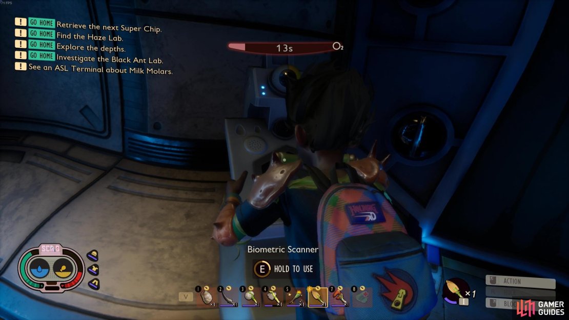 Activate the Bioscanner.
