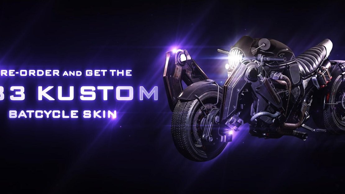The Kustom Batcycle Skin, only available for free if you pre-order the game.
