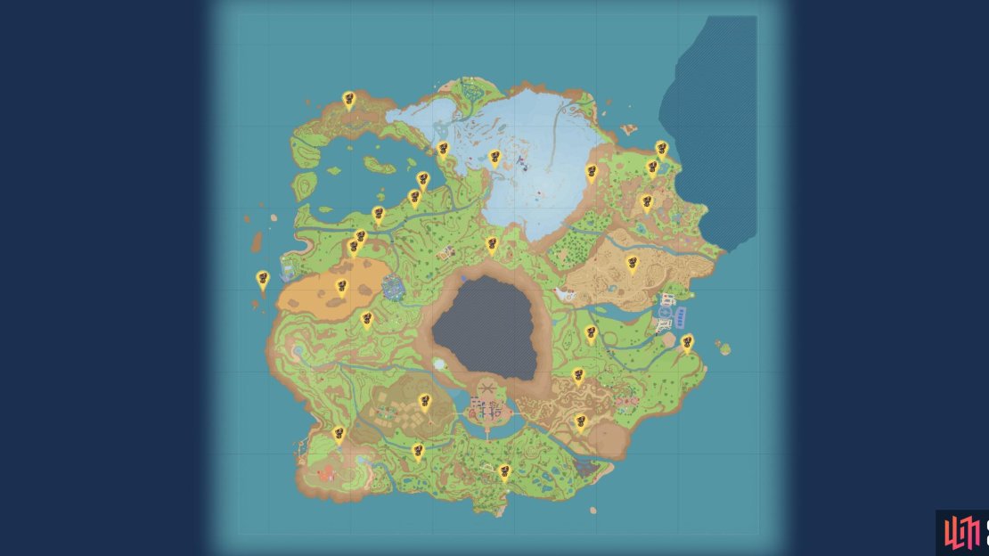 Gimmighoul Chest locations in Pokémon Scarlet and Violet.