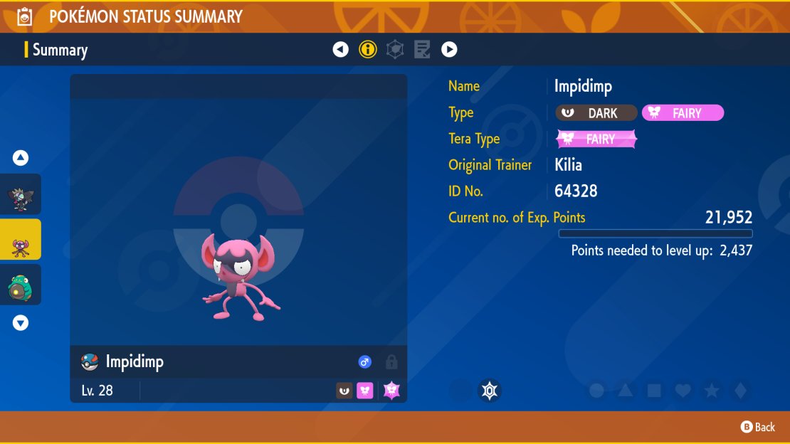 Impidimp can evolve into Grimmsnarl.