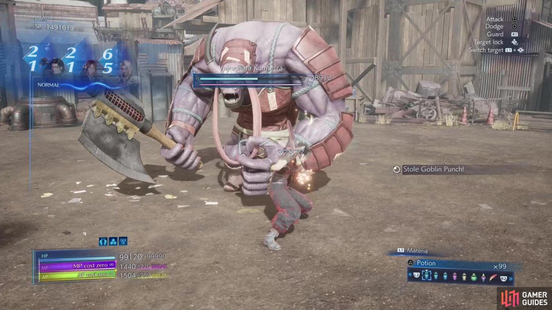 You can steal !Goblin Punch materia from !Vajradhara Kumbhira enemies on Missions 4-4-4, 4-4-5 and 9-2-1.