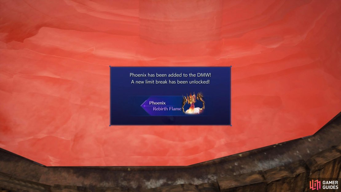 Inside the tower will be a red materia. This will be the Phoenix DMW.