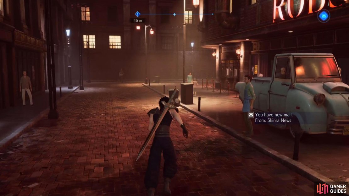 As you go near the Theater in LOVELESS Avenue, you&rsquo;ll unlock the Shinra Mail.
