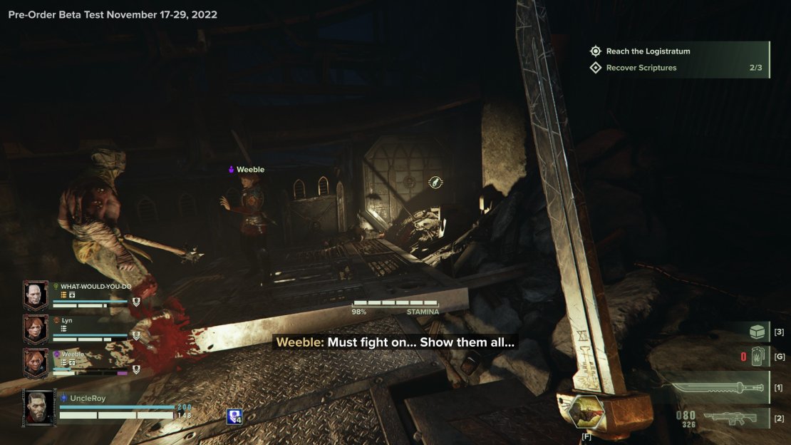 When you enter the Rats Nest, drop down into the railway section and turn right. There’s a scripture hiding in the back on a metal slab hidden in the dark.