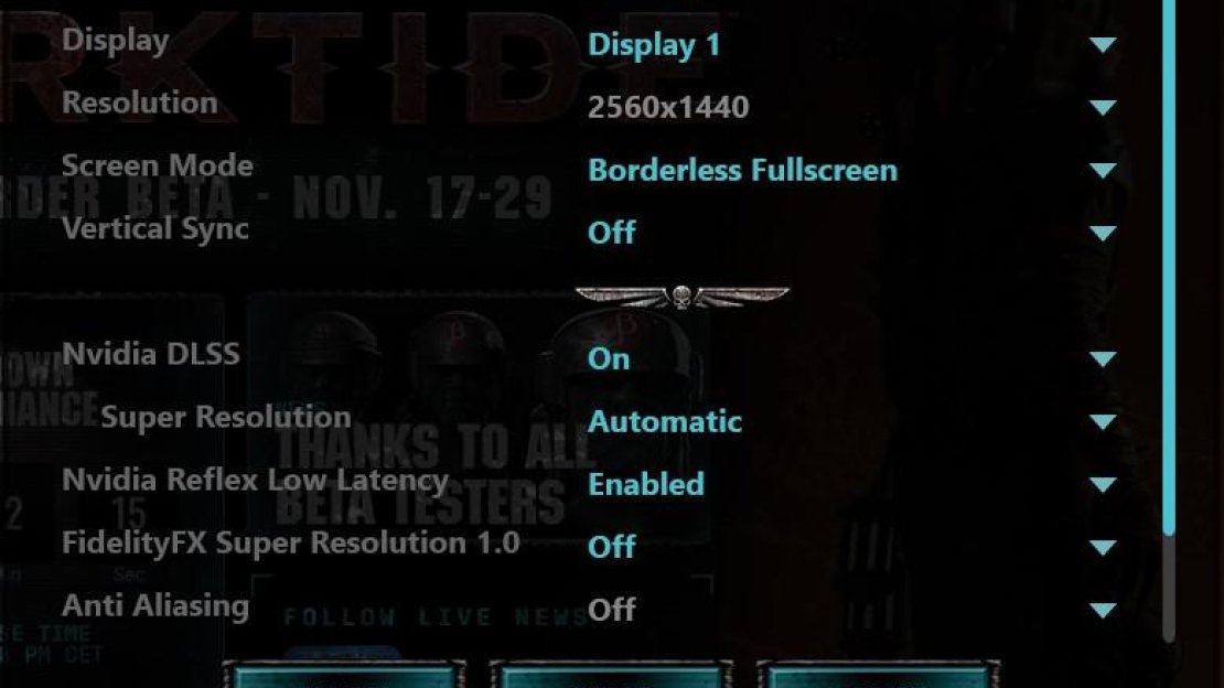 Many of Darktide’s options can be altered in the game’s menu system.