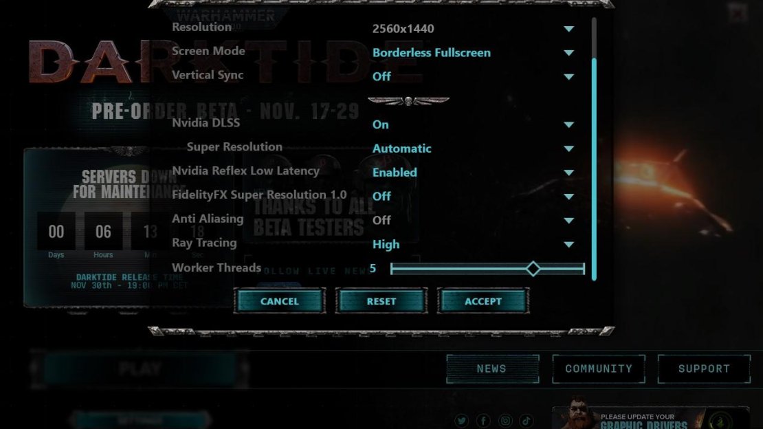 Nudge the ray tracing option down if things are grinding to a halt in battles.