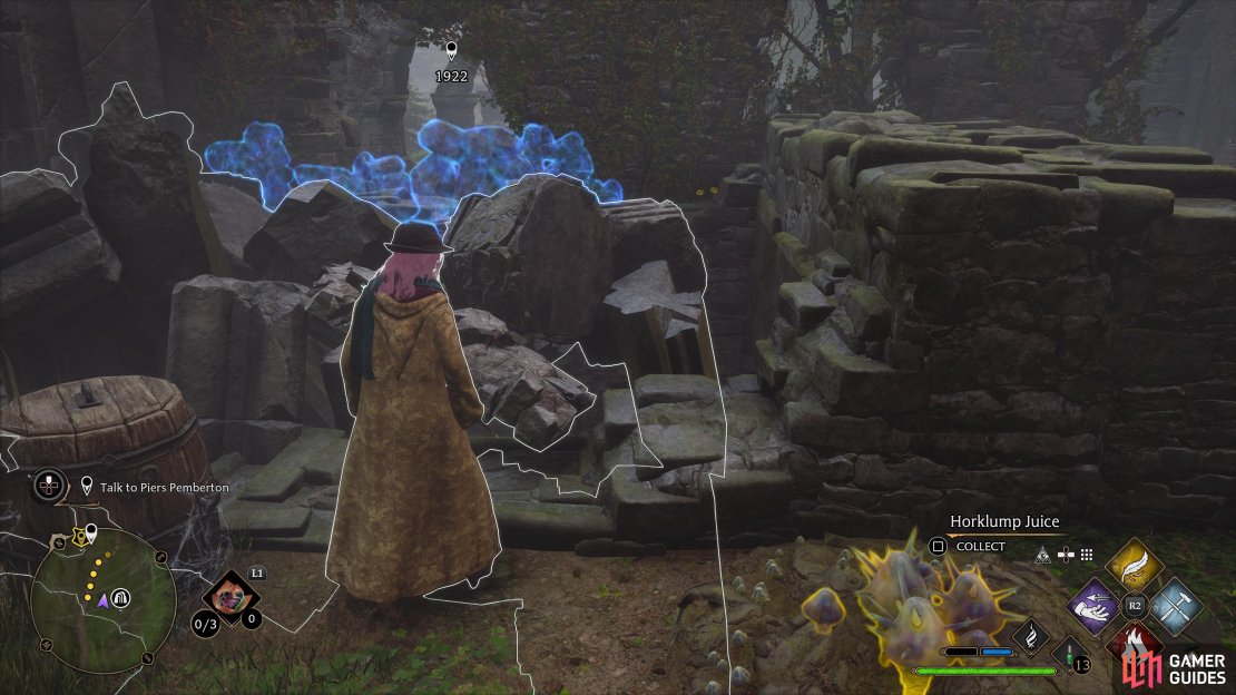 Use Reparo at this spot to reveal the treasure vault.