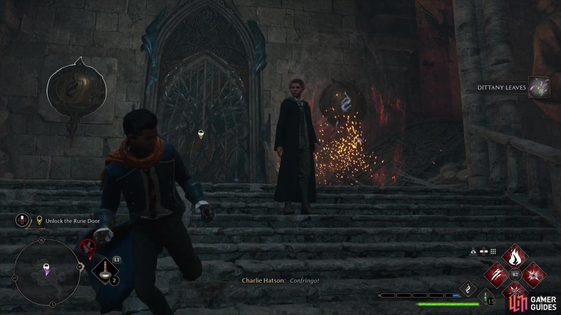 burn the webs away to hit the rune on the right