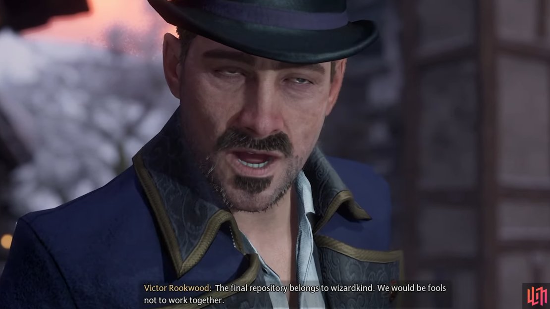 Victor Rookwoods villain speech during Wand Master in Hogwarts Legacy.