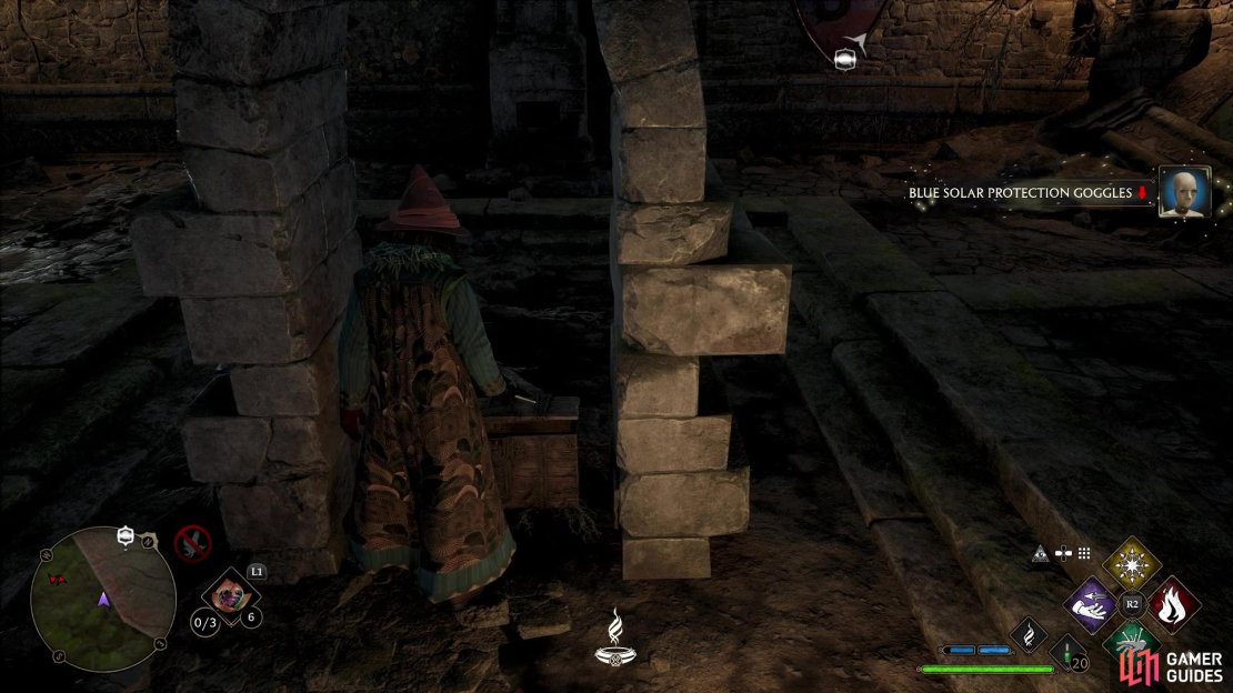 A set of Blue Solar Protection Goggles can be found in this Treasure Vault.