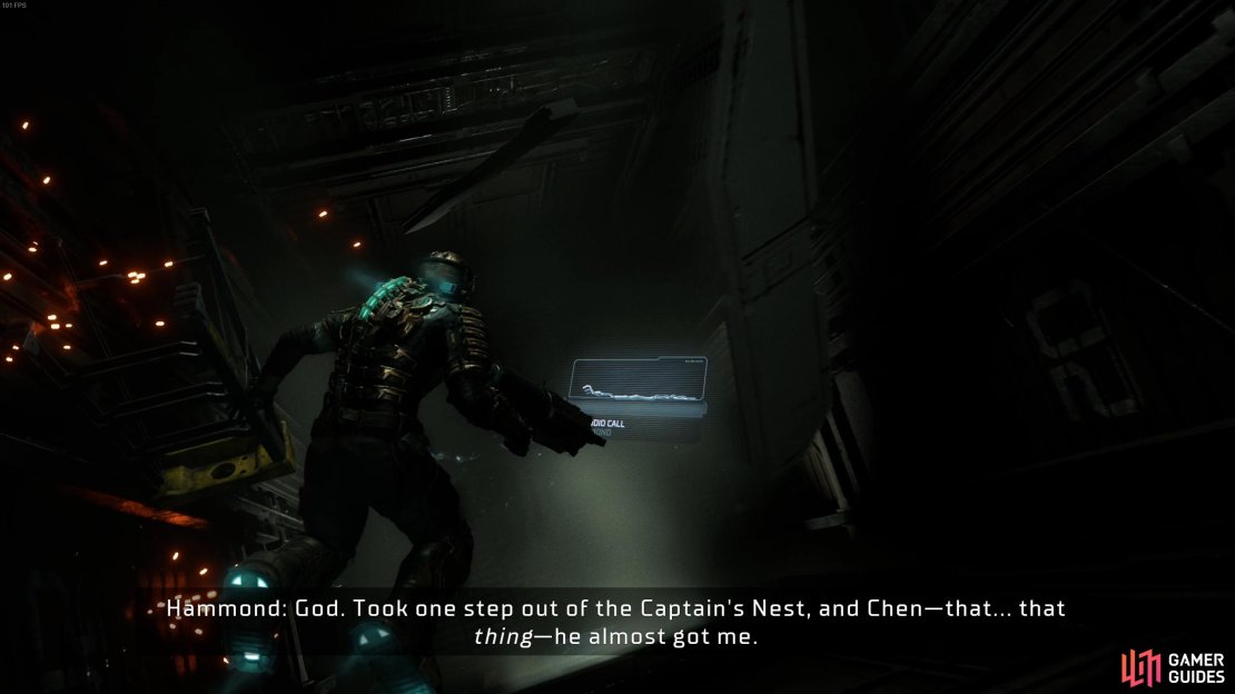 The Almost Got Me log will trigger as you go through the Zero-G Access Corridor.