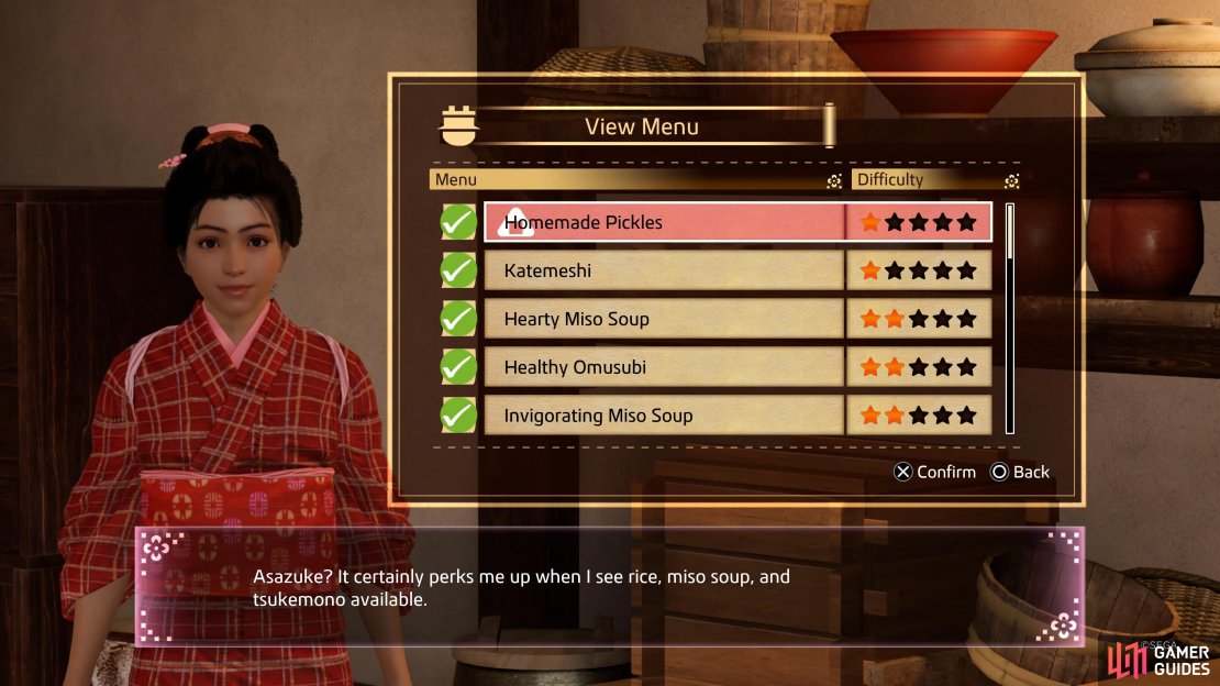 There are over 20 cooking recipes in Like a Dragon: Ishin.