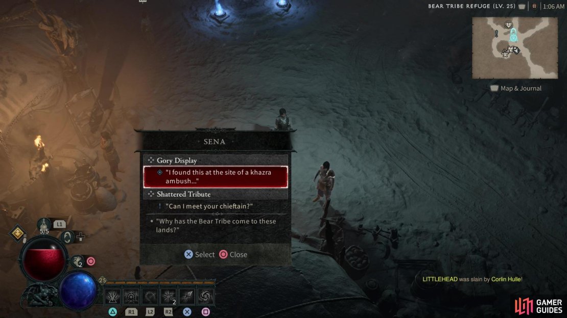 Return the !Warrior&rsquo;s Chain to !Sena at the !Bear Tribe Refuge to complete this quest.