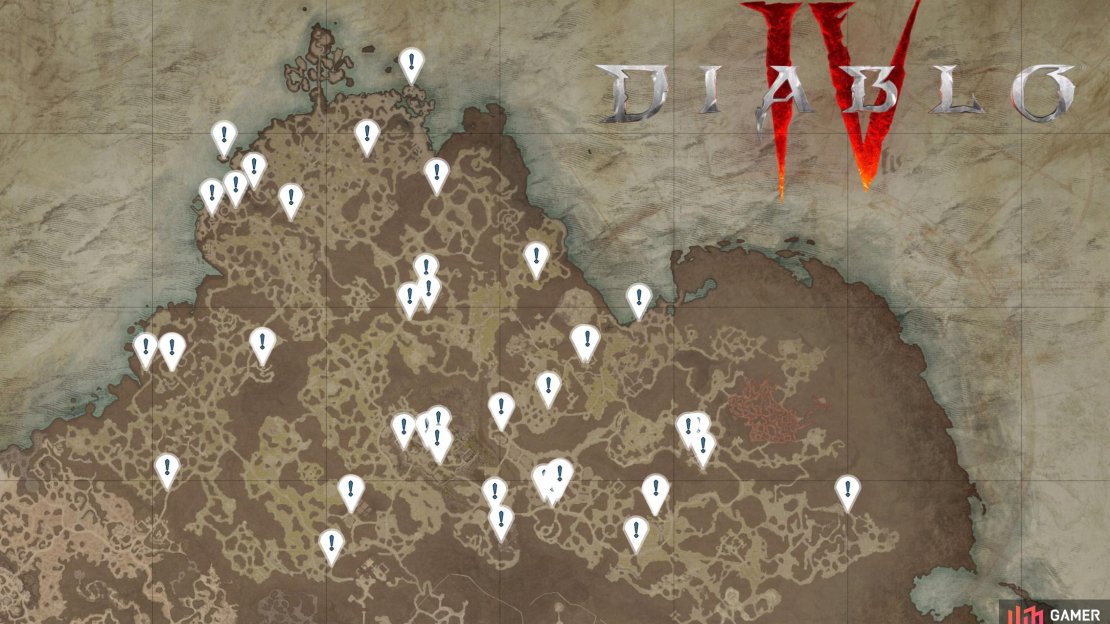 The locations of every side quest in Scosglen.