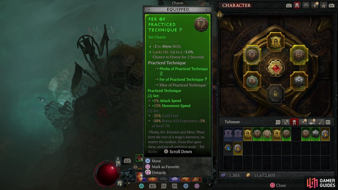 If you can get a Talisman that gives Critical Strike Chance and 5-6 Charm slots, as well as Charms of the Slaughter and Focused Technique set, you’re doing alright.