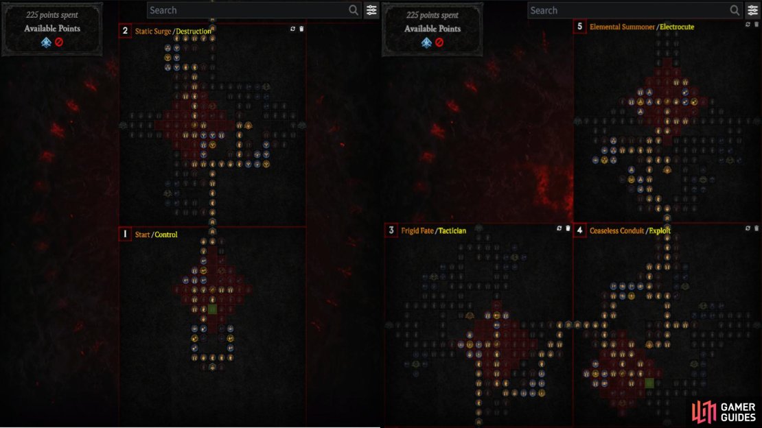 Here is a rough idea of the Paragon Board and the route you want to take for the Chain Lightning Sorcerer Build.